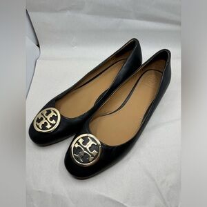 Used. Tory burch black flats. Size 9 1/2